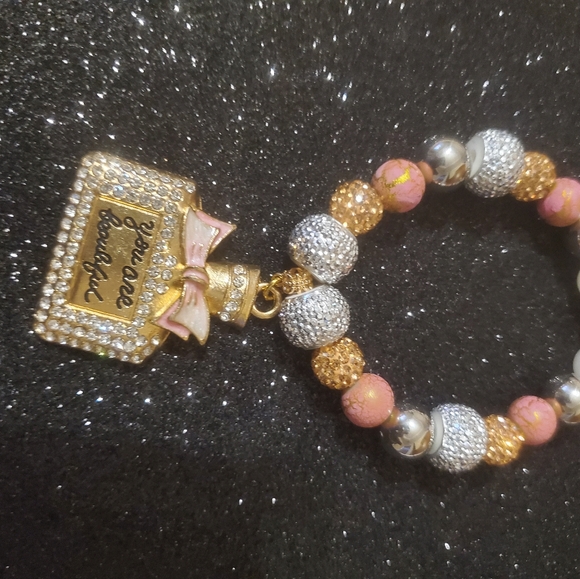 YOU ARE BEAUTIFUL CHARM BRACELET. PERFECT FOR A MOTHER'S DAY GIFT. ONE-OF-A-KIND - Picture 6 of 15